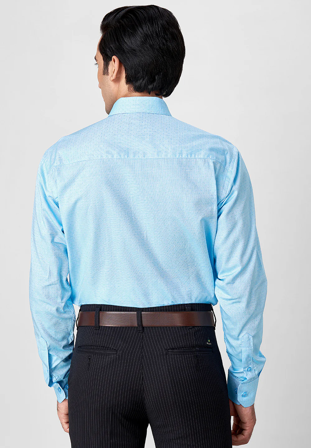 Men Blue Slim Fit Formal Shirt - Image 3