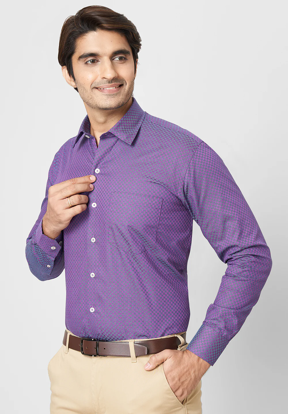 Men Blue Regular Fit Formal Shirt