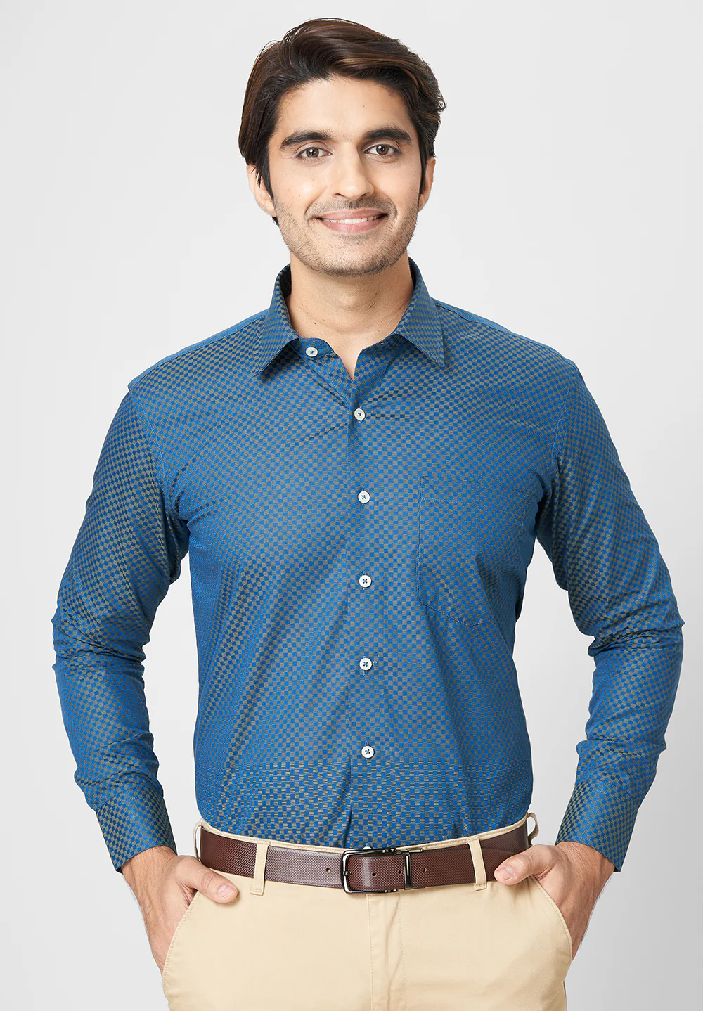 Men Blue Regular Fit Formal Shirt