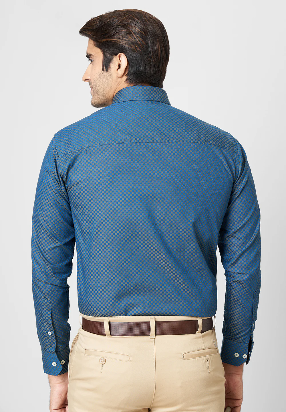 Men Blue Regular Fit Formal Shirt - Image 2