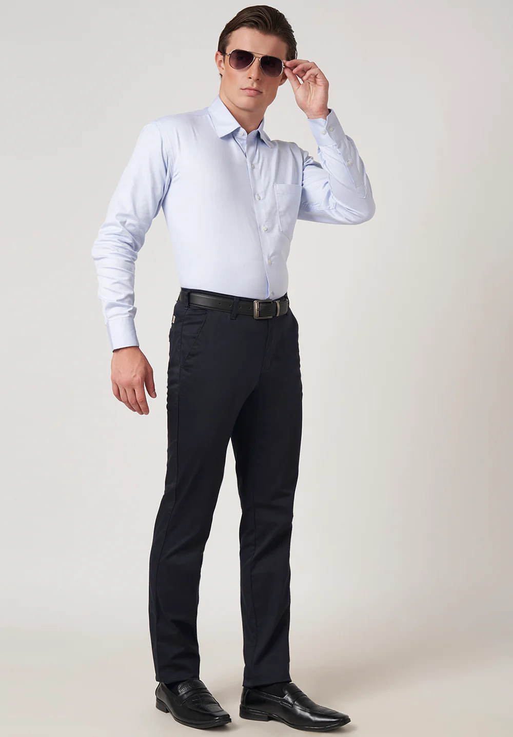 Men Blue Regular Fit Formal Shirt - Image 5