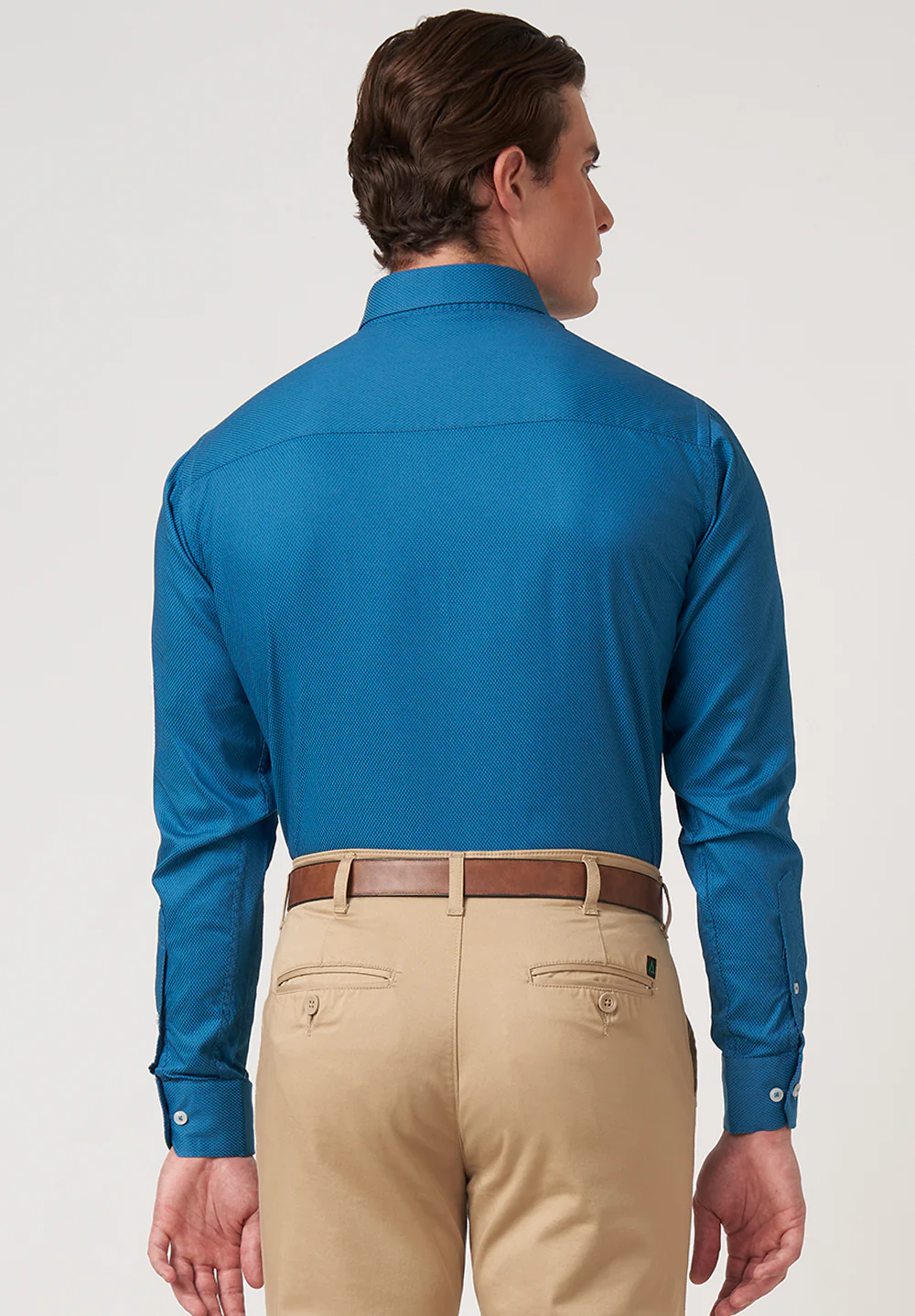 Men Blue Slim Fit Formal Shirt - Image 4