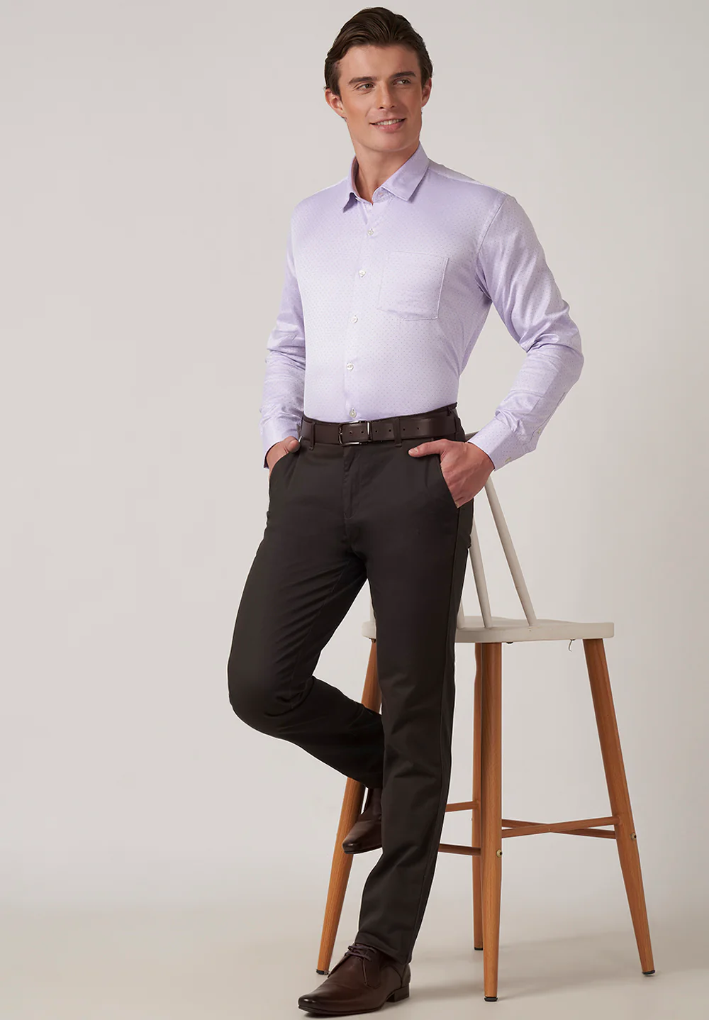 Men Blue Slim Fit Formal Shirt - Image 5