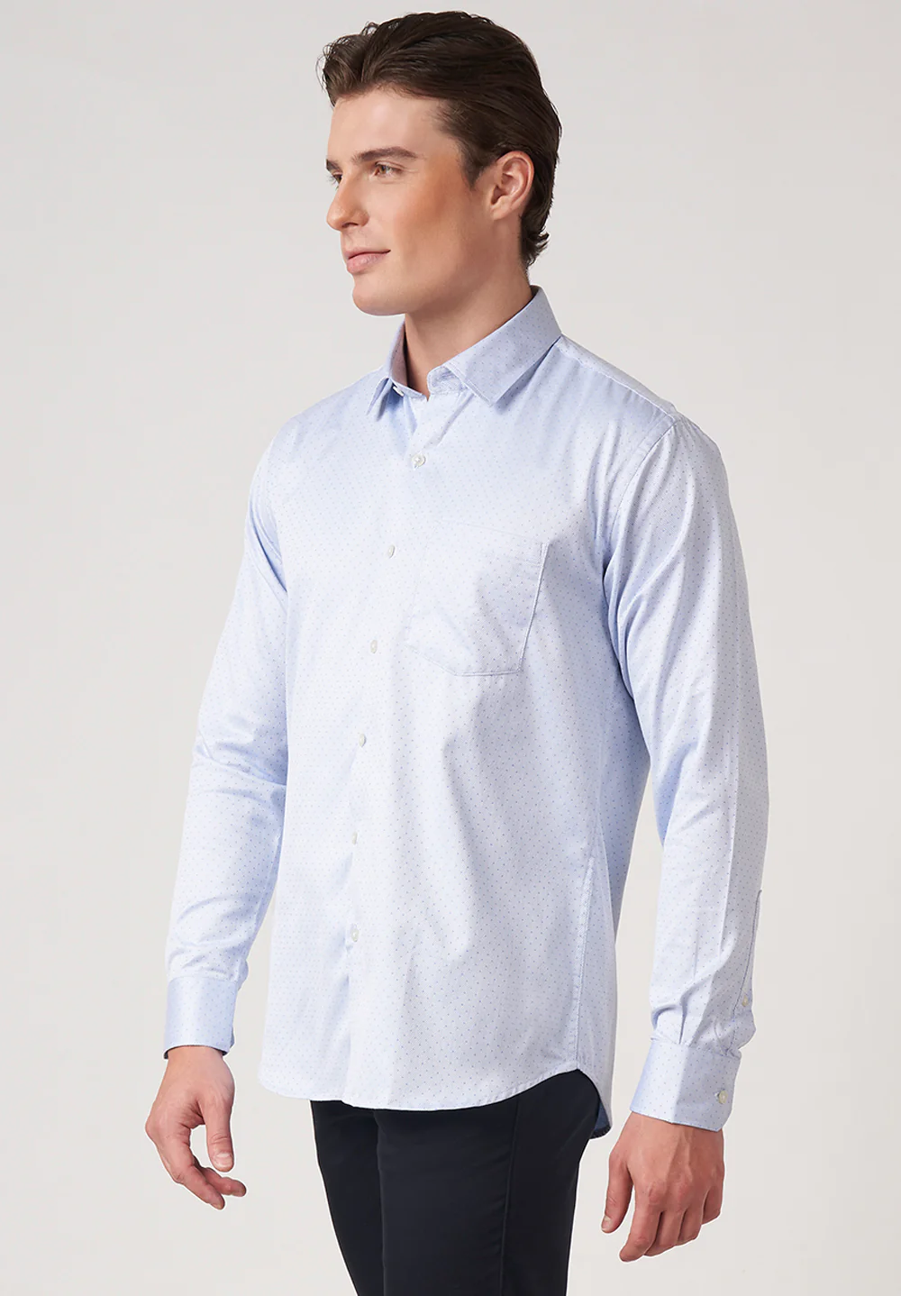 Men Blue Slim Fit Formal Shirt - Image 2