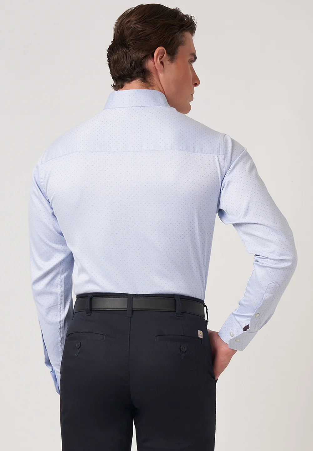 Men Blue Slim Fit Formal Shirt - Image 3