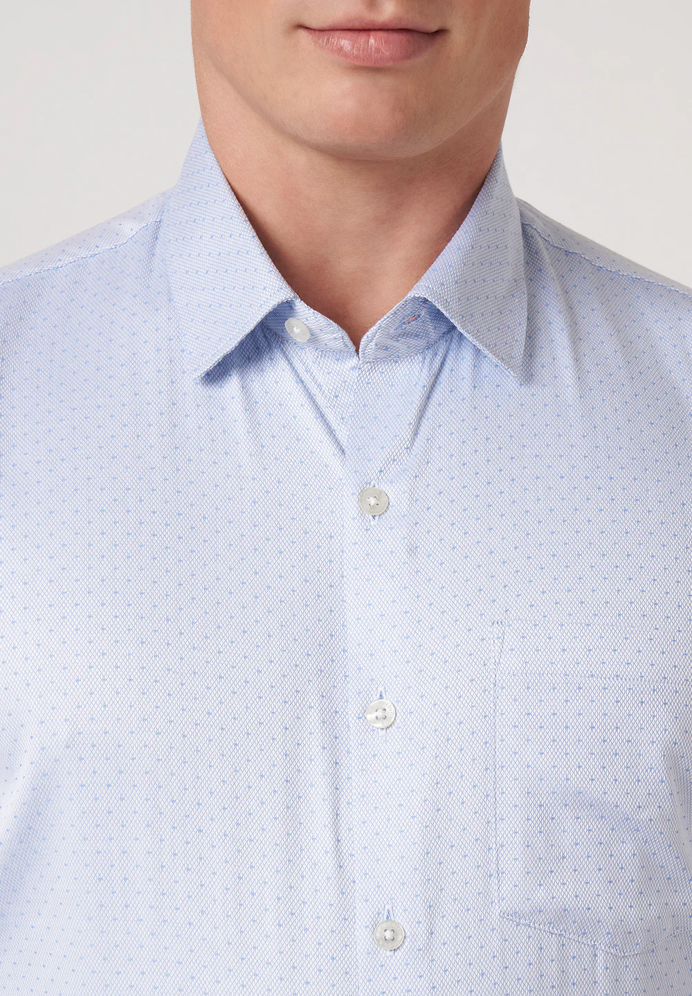 Men Blue Slim Fit Formal Shirt - Image 4