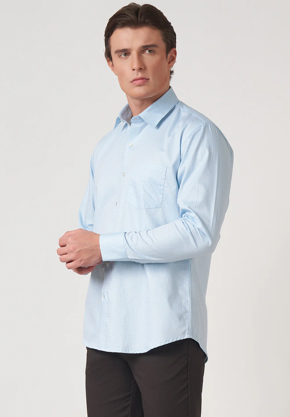 Men Blue Slim Fit Formal Shirt - Image 2