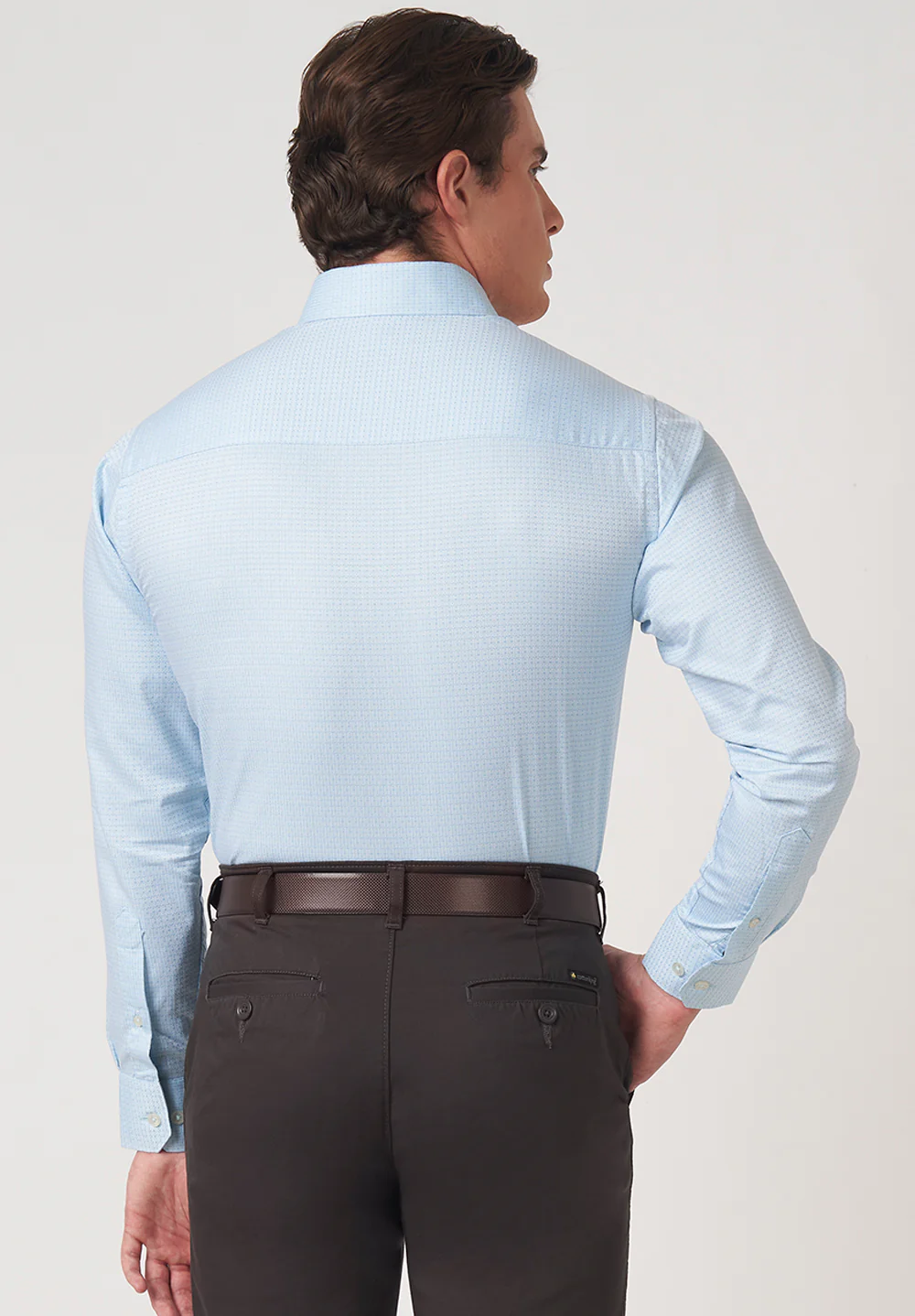 Men Blue Slim Fit Formal Shirt - Image 3