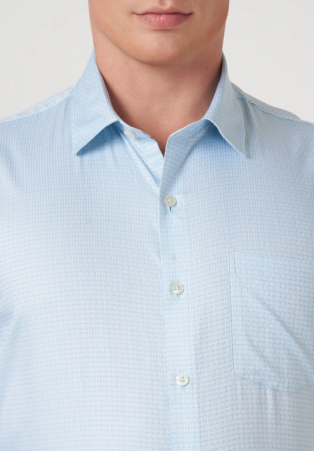 Men Blue Slim Fit Formal Shirt - Image 5