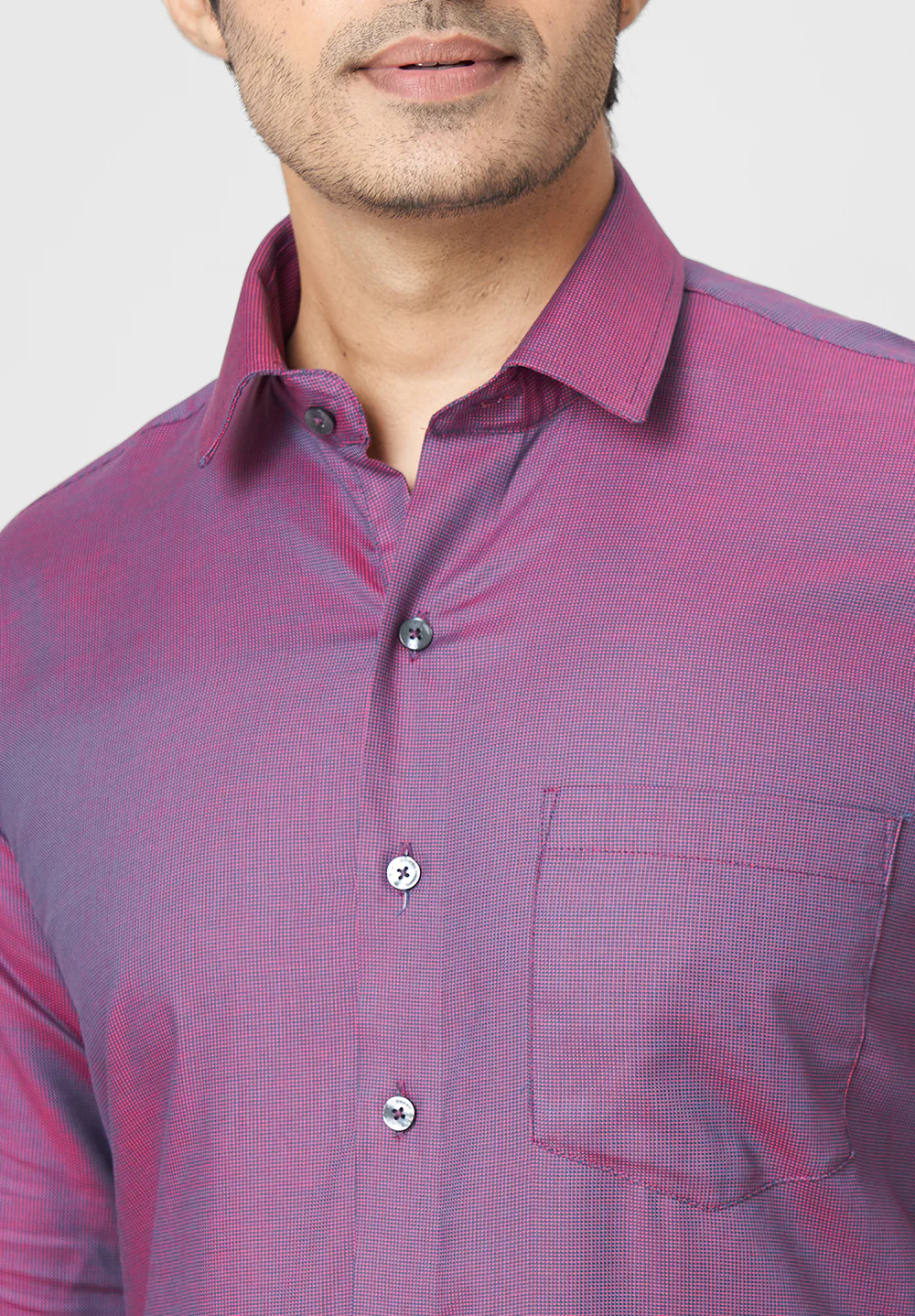 Men Blue Regular Fit Formal Shirt - Image 4