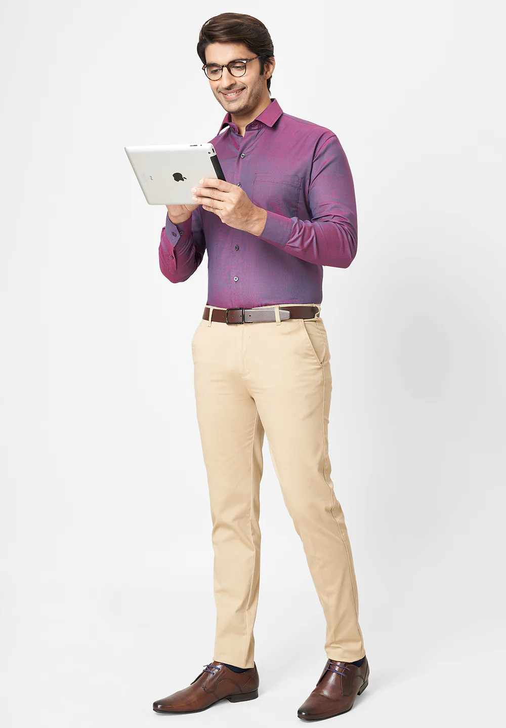 Men Blue Regular Fit Formal Shirt - Image 5