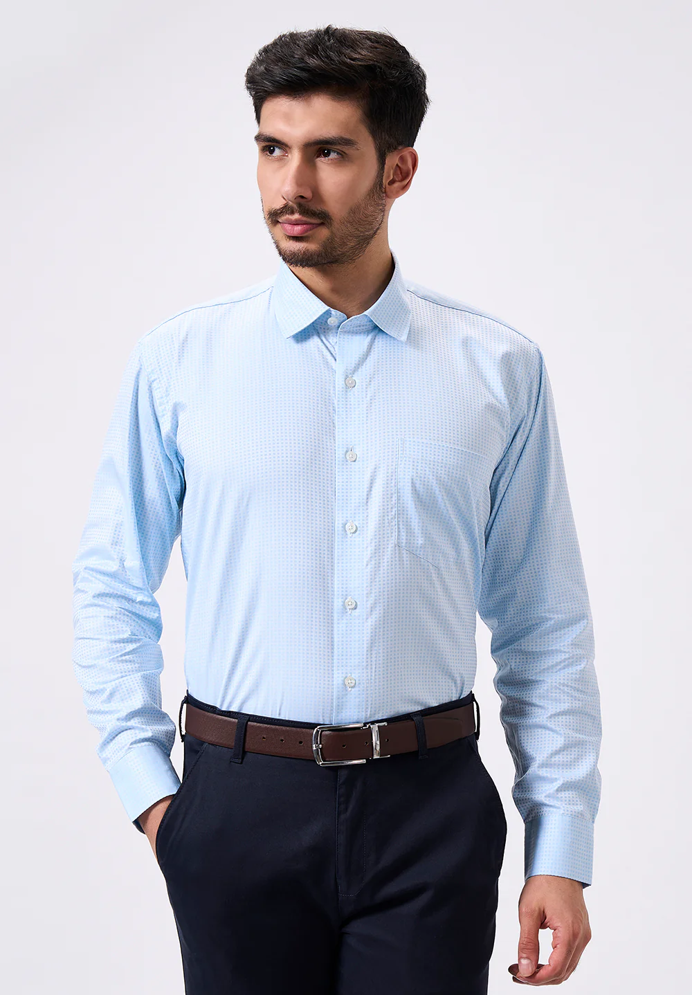 Men Blue Regular Fit Formal Shirt