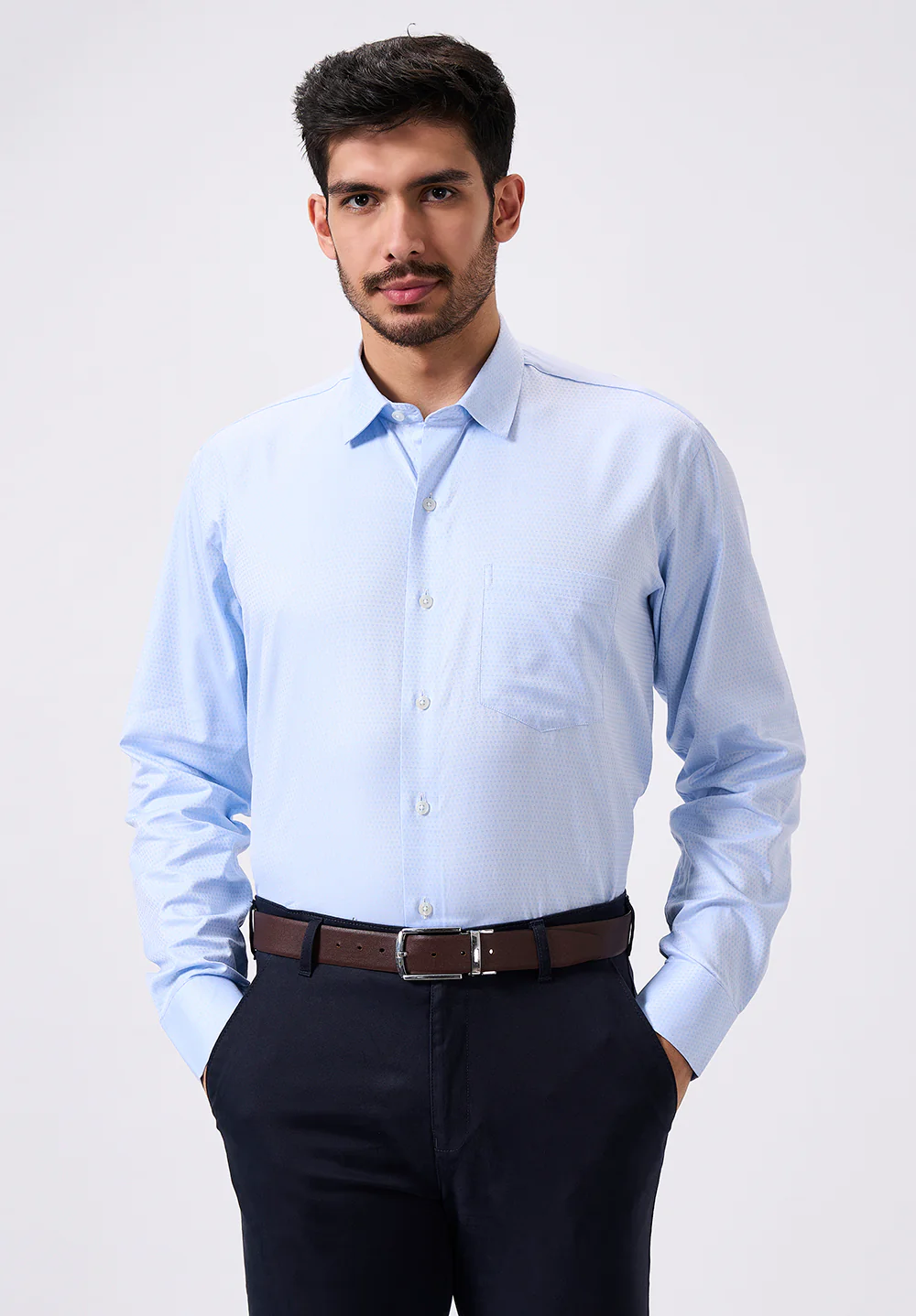 Men Blue Regular Fit Formal Shirt