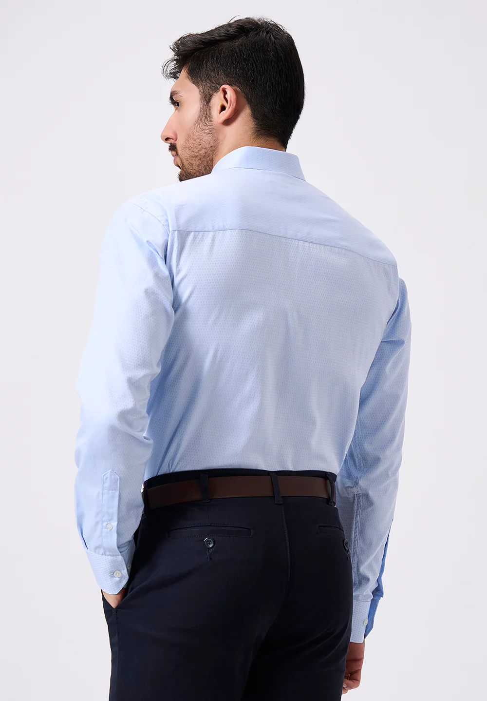 Men Blue Regular Fit Formal Shirt - Image 2