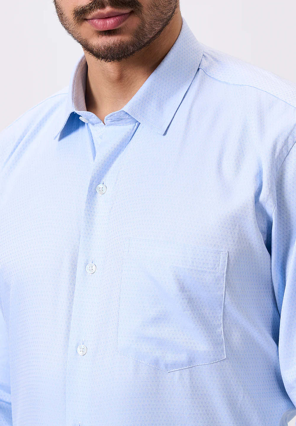 Men Blue Regular Fit Formal Shirt - Image 3