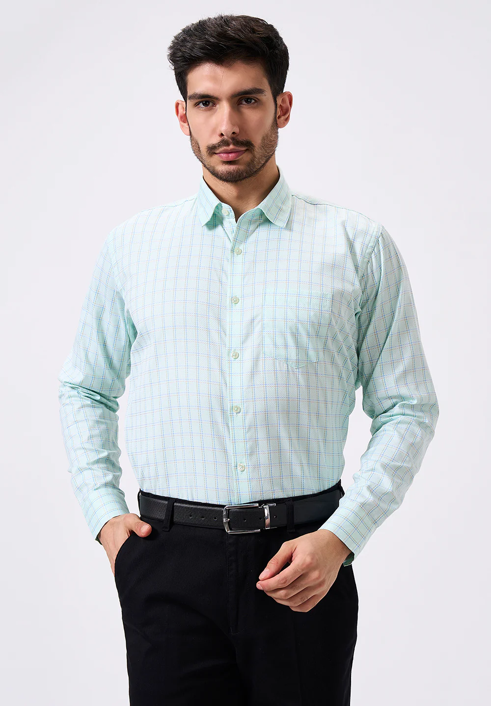 Men Blue Slim Fit Formal Shirt