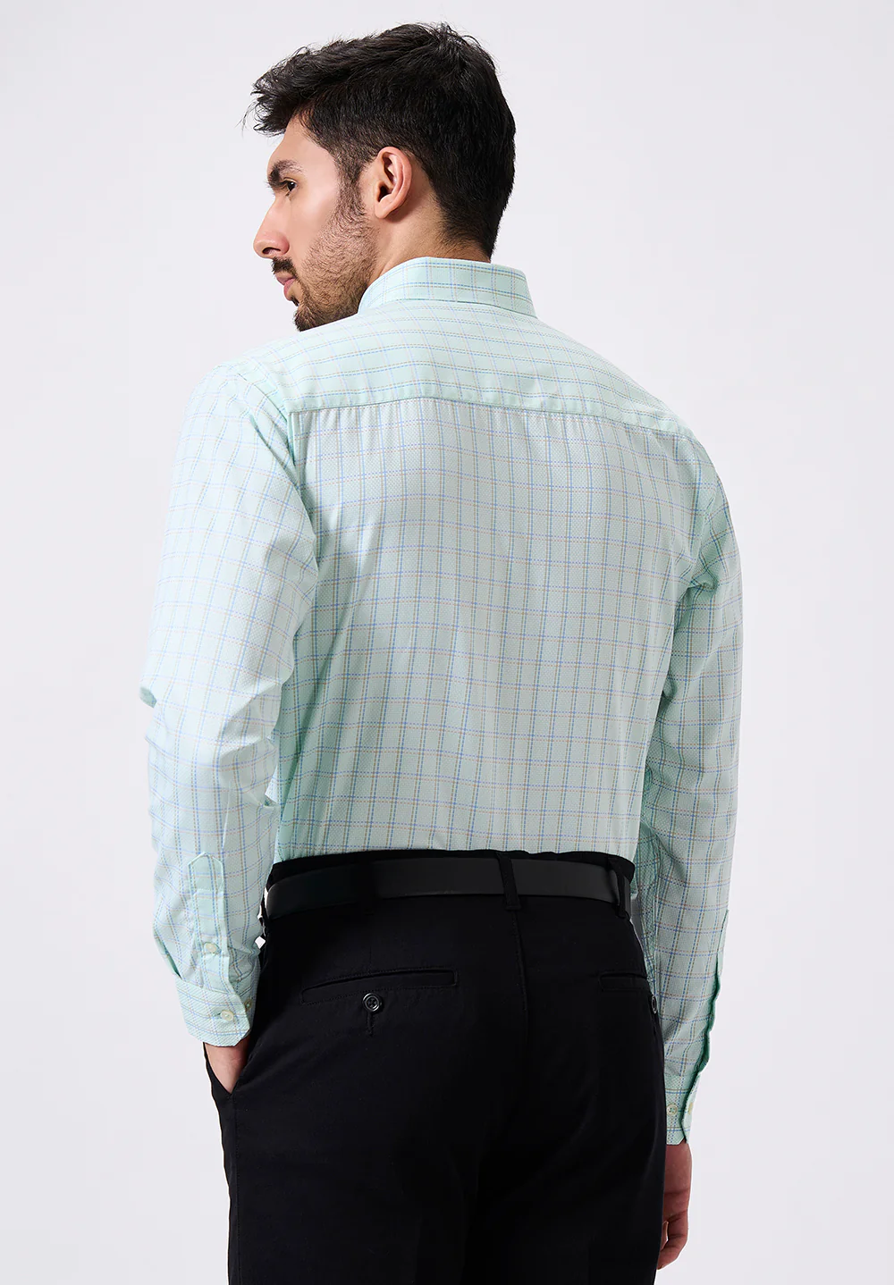 Men Blue Slim Fit Formal Shirt - Image 3