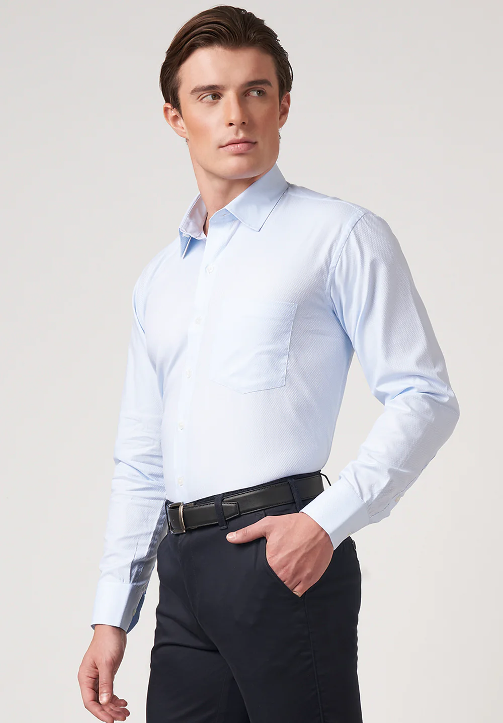 Men Blue Regular Fit Formal Shirt - Image 3