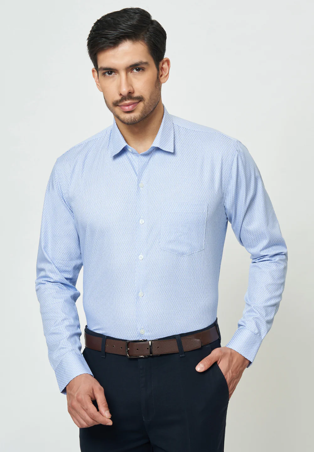 Men Blue Slim Fit Formal Shirt