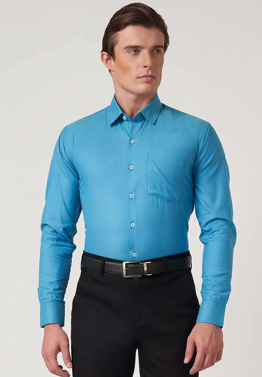 Men Blue Slim Fit Formal Shirt