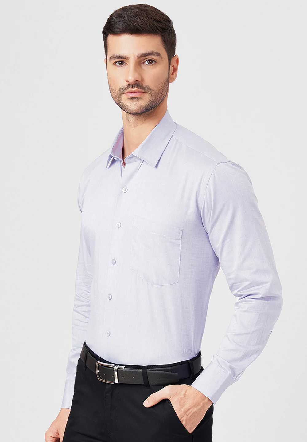 Men Blue Regular Fit Formal Shirt - Image 3