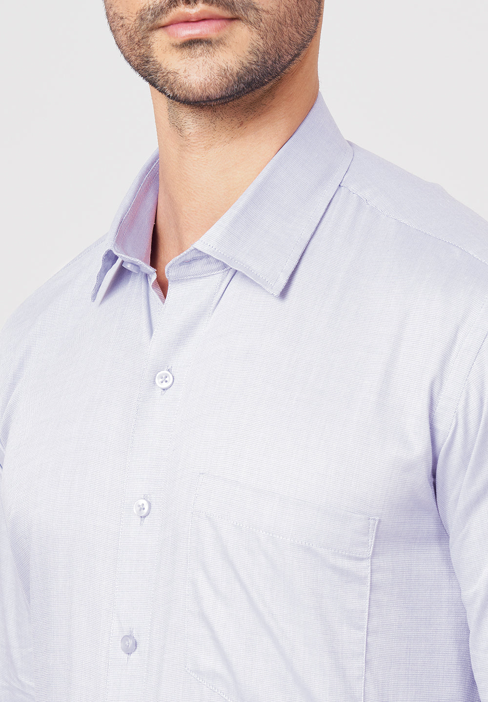 Men Blue Regular Fit Formal Shirt - Image 4