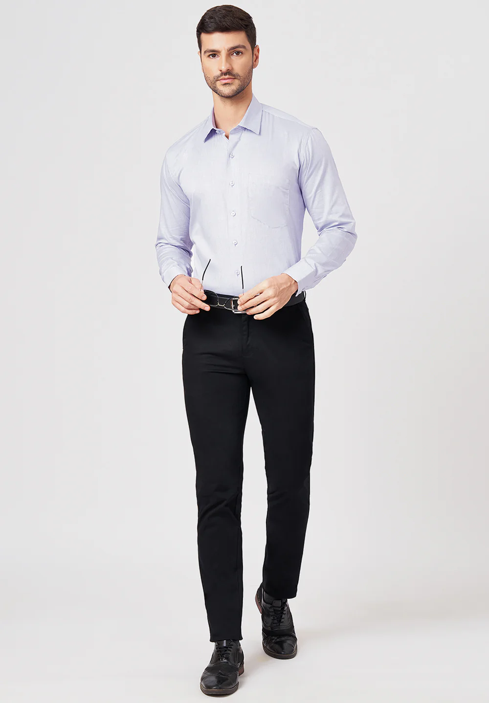Men Blue Regular Fit Formal Shirt - Image 5
