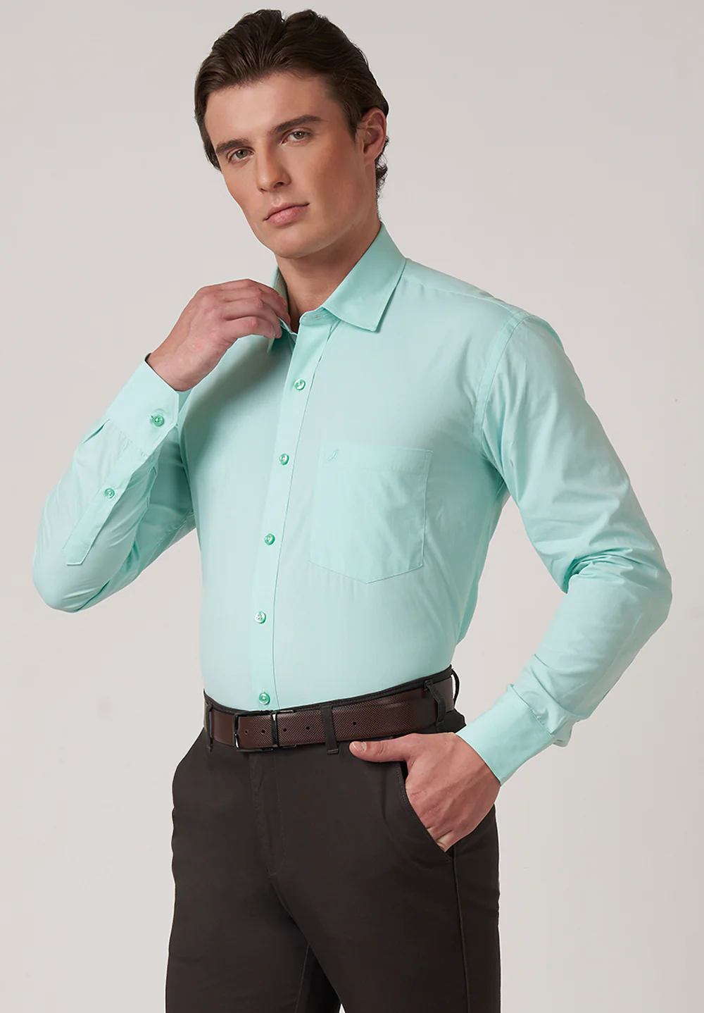 Men Blue Regular Fit Formal Shirt - Image 3