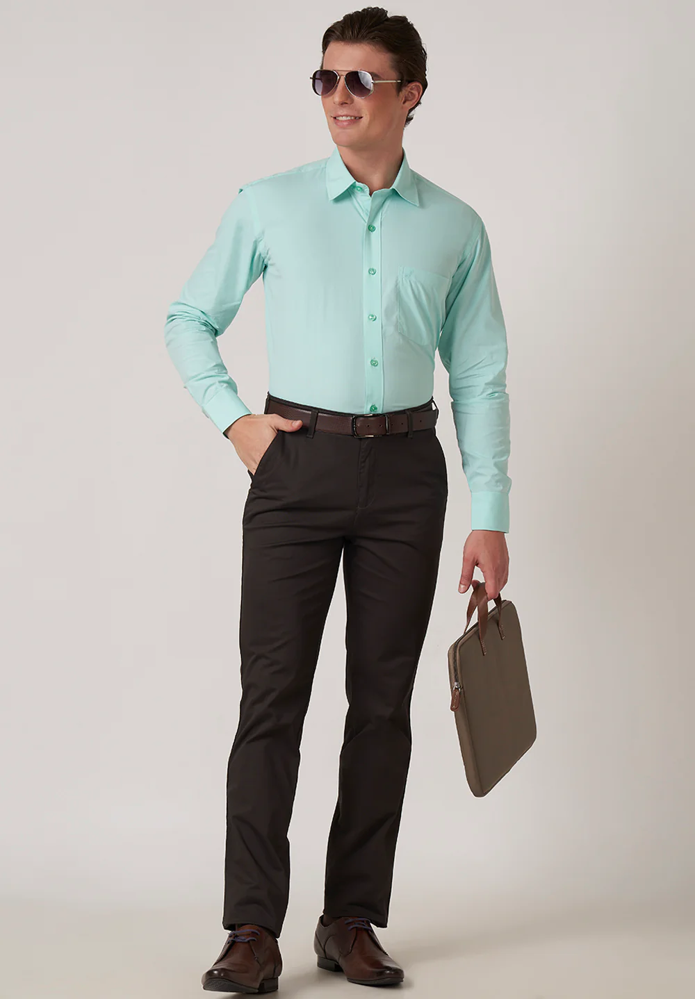 Men Blue Regular Fit Formal Shirt - Image 5