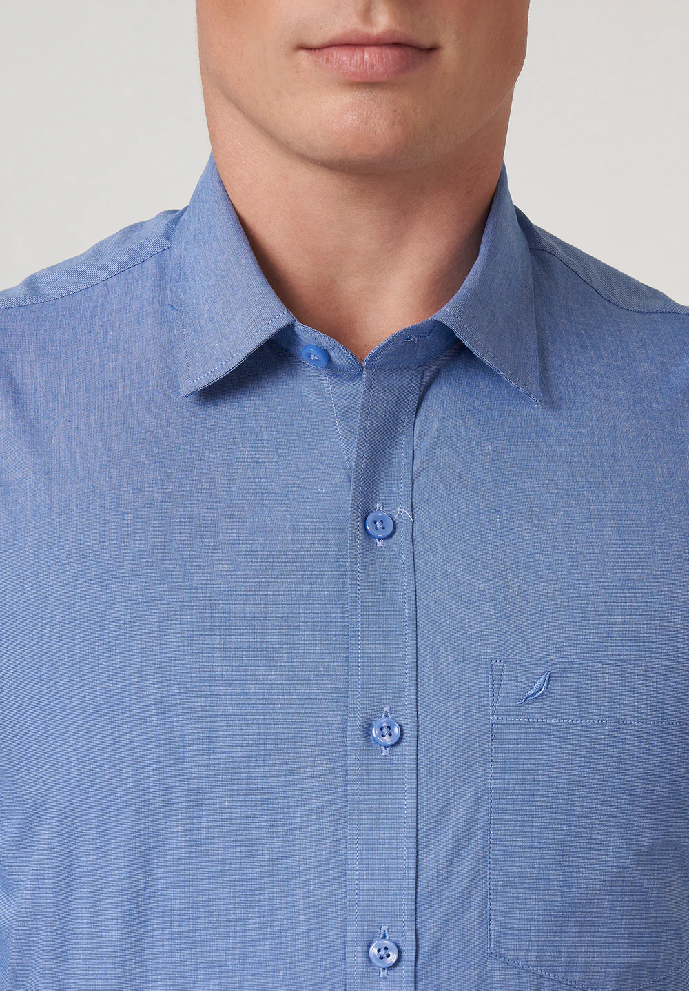 Men Blue Slim Fit Formal Shirt - Image 3