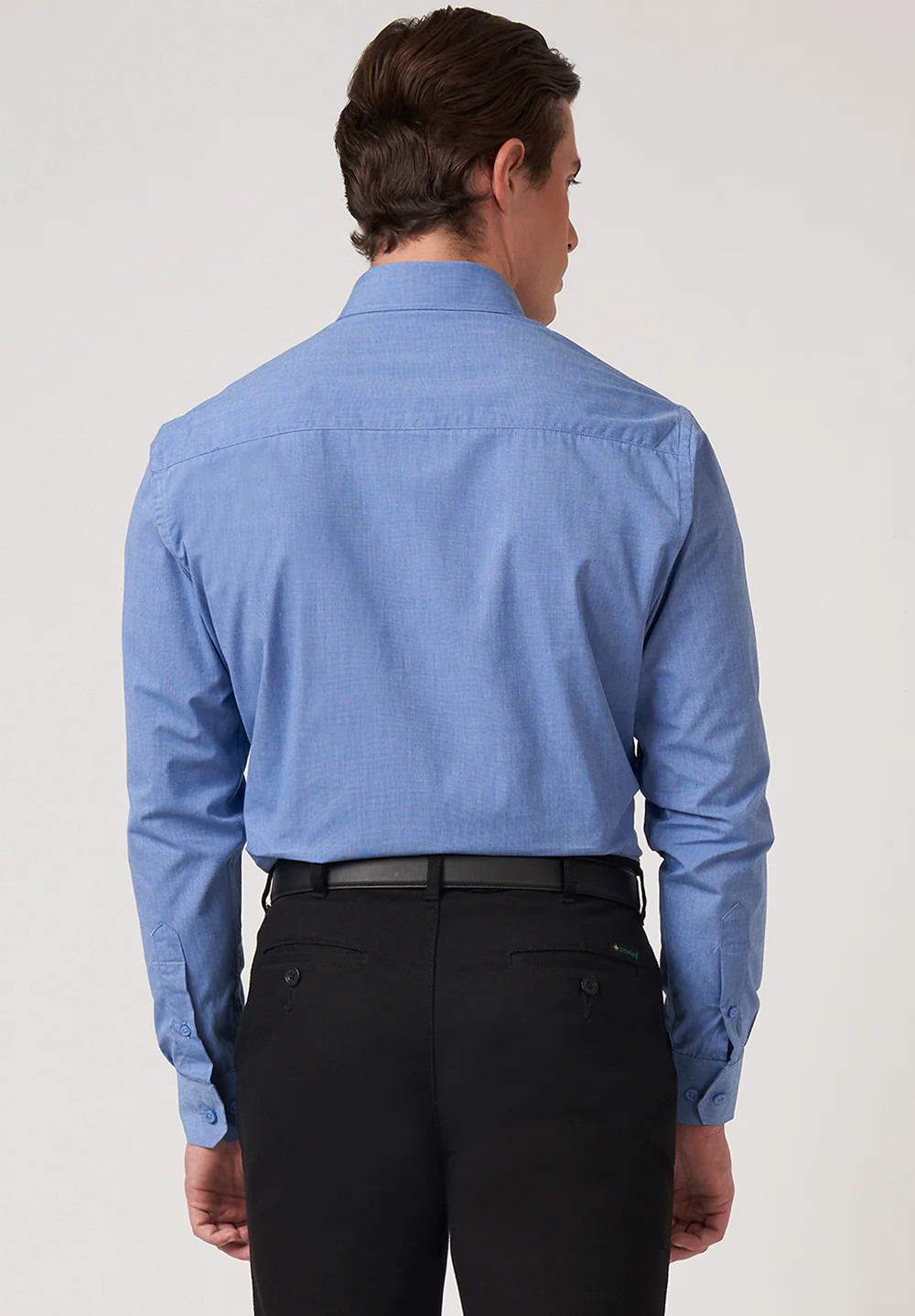 Men Blue Slim Fit Formal Shirt - Image 5