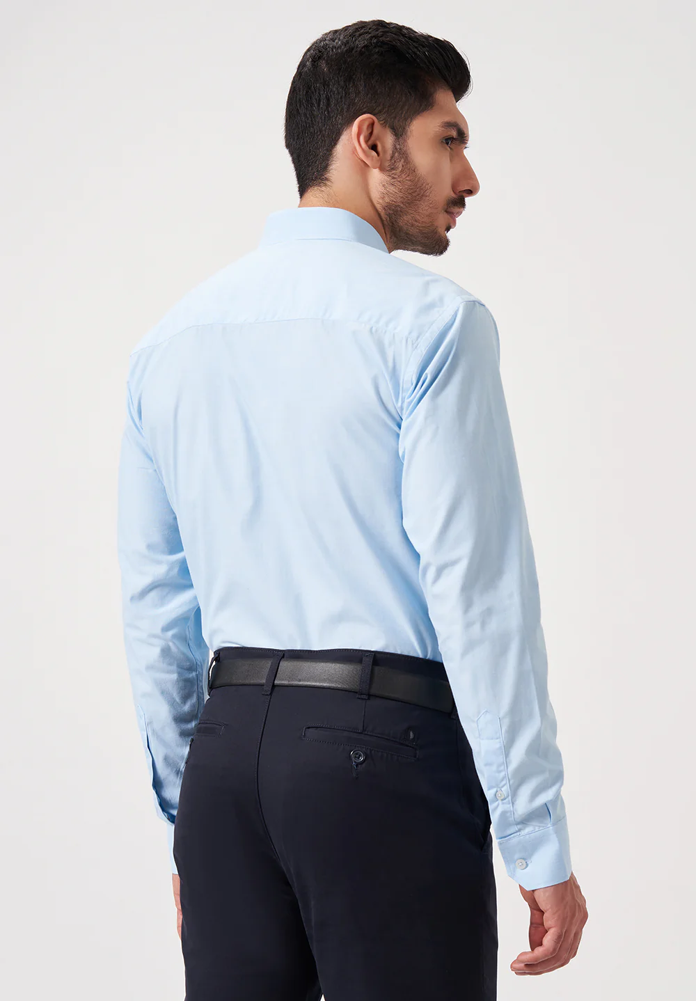 Men Blue Slim Fit Formal Shirt - Image 3