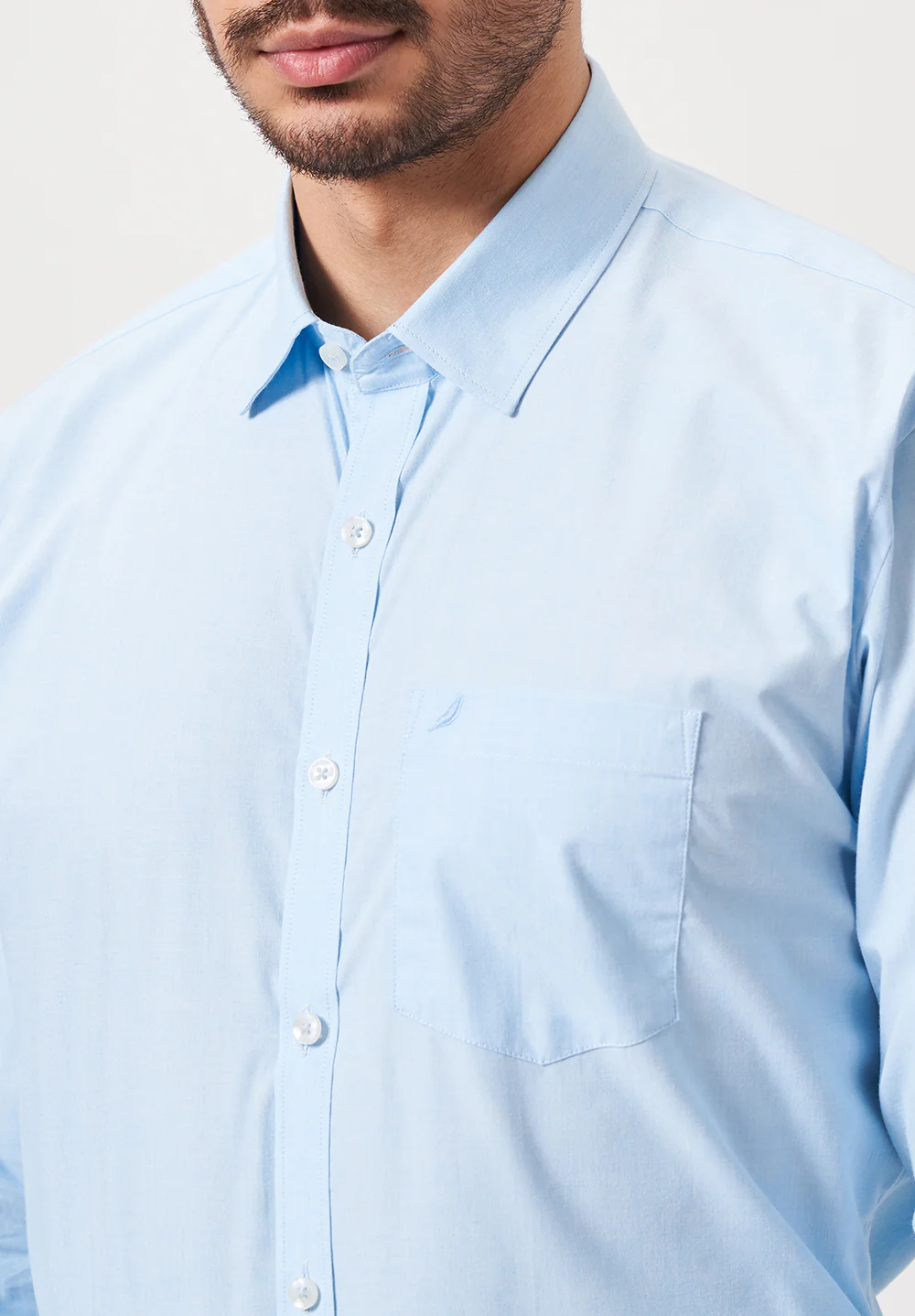 Men Blue Slim Fit Formal Shirt - Image 4