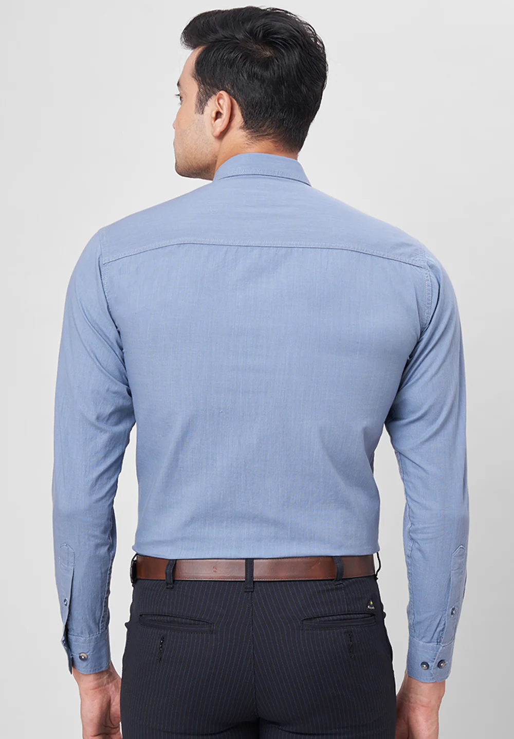 Men Blue Slim Fit Formal Shirt - Image 2