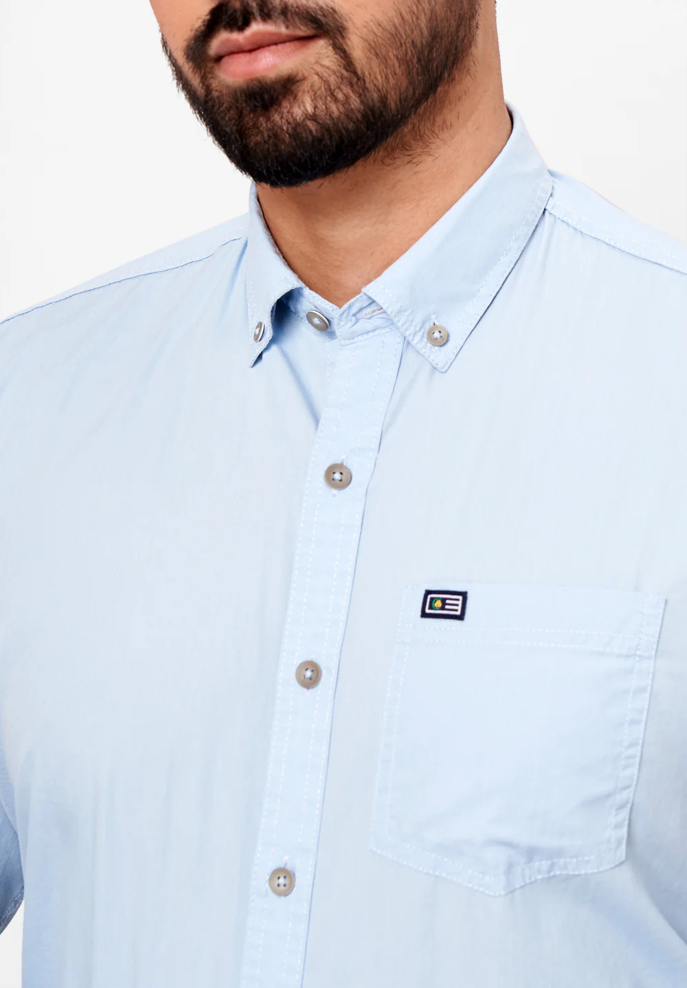 Men Blue Slim Fit Formal Shirt - Image 4