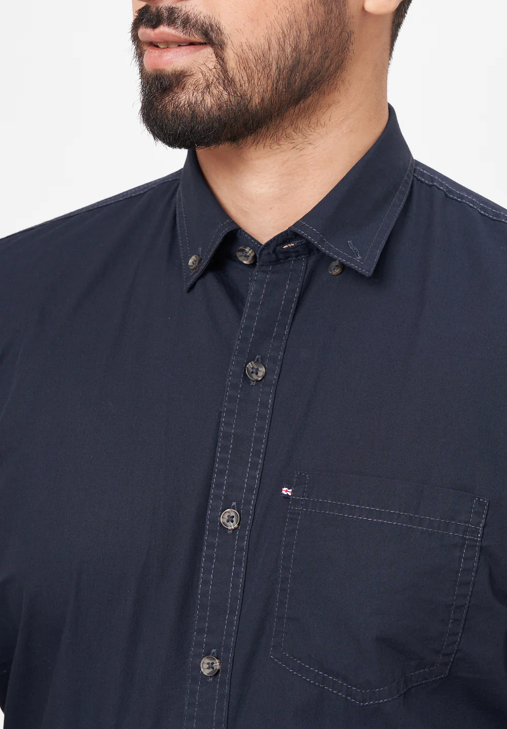 Men Blue Slim Fit Formal Shirt - Image 3