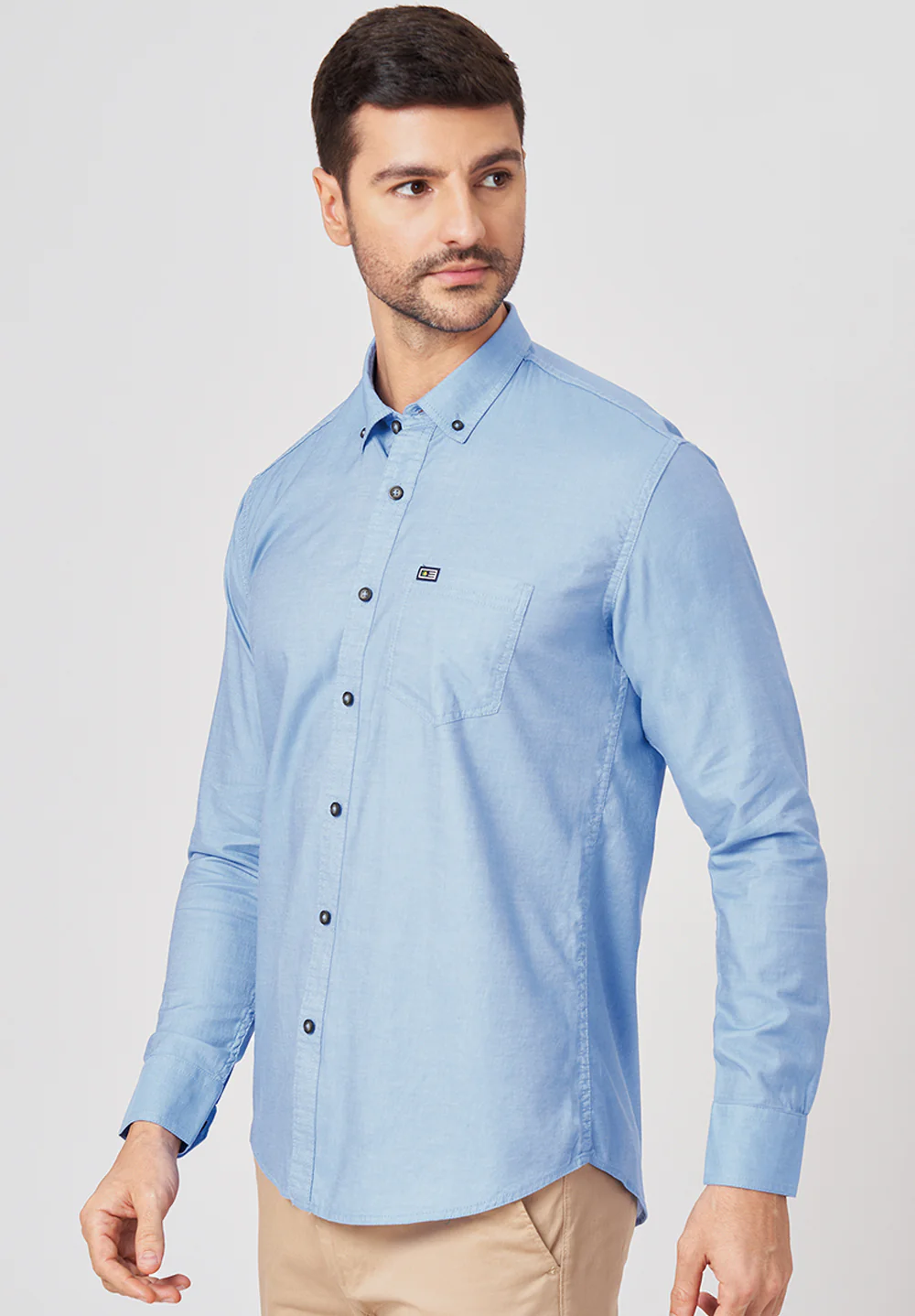Men Blue Slim Fit Formal Shirt - Image 2