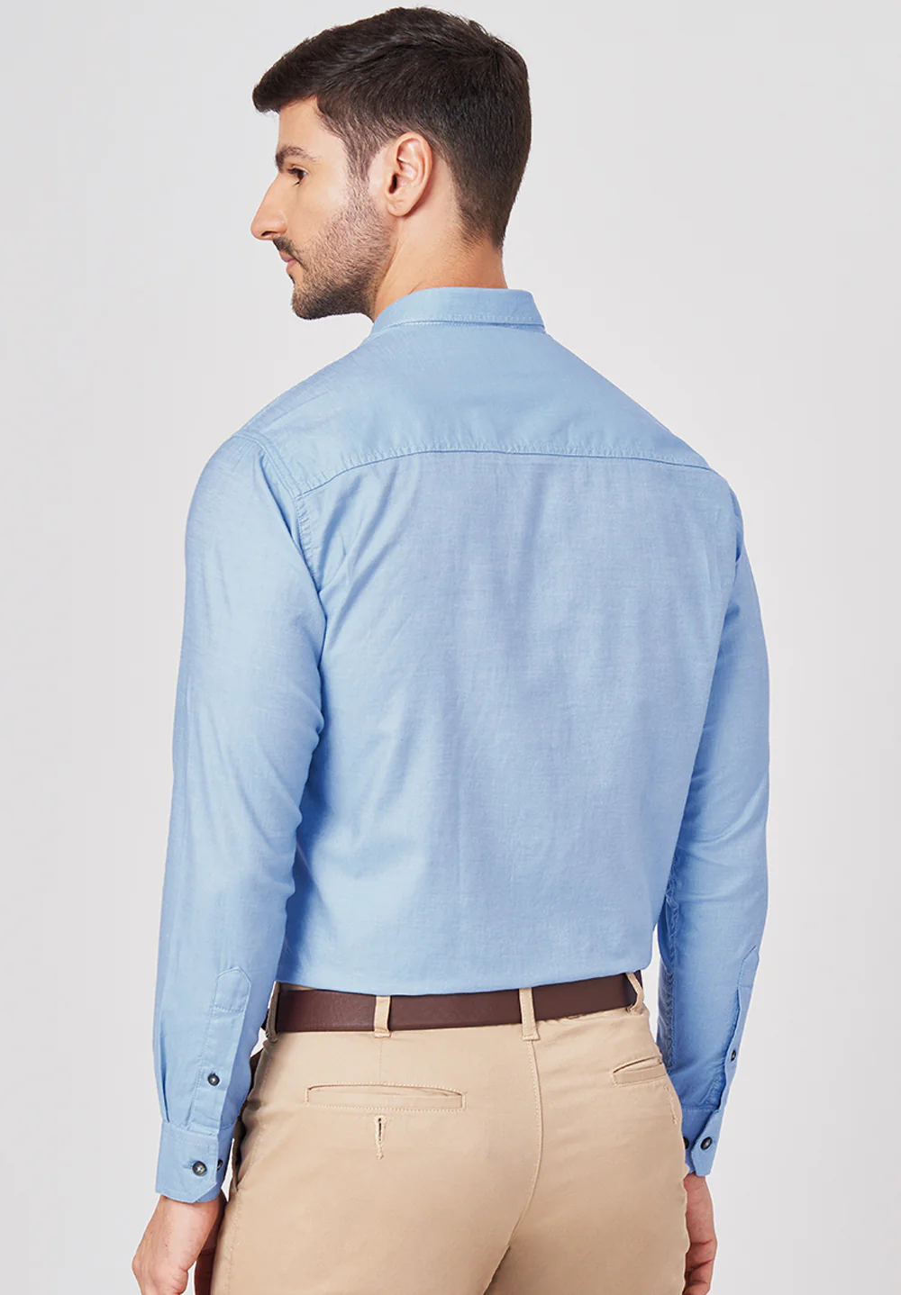 Men Blue Slim Fit Formal Shirt - Image 3