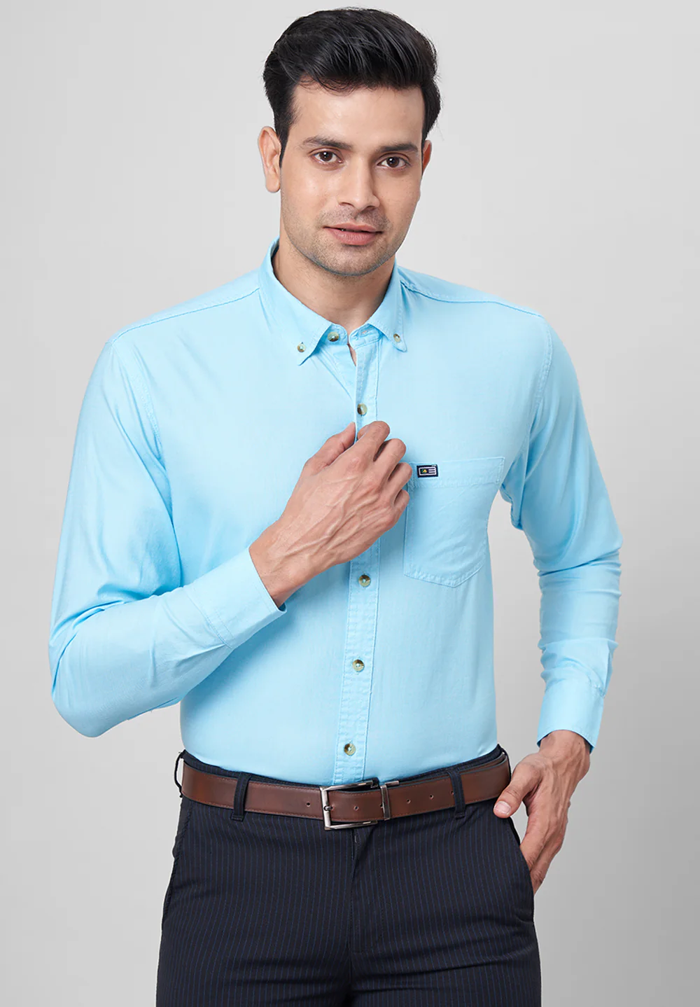Men Blue Slim Fit Formal Shirt