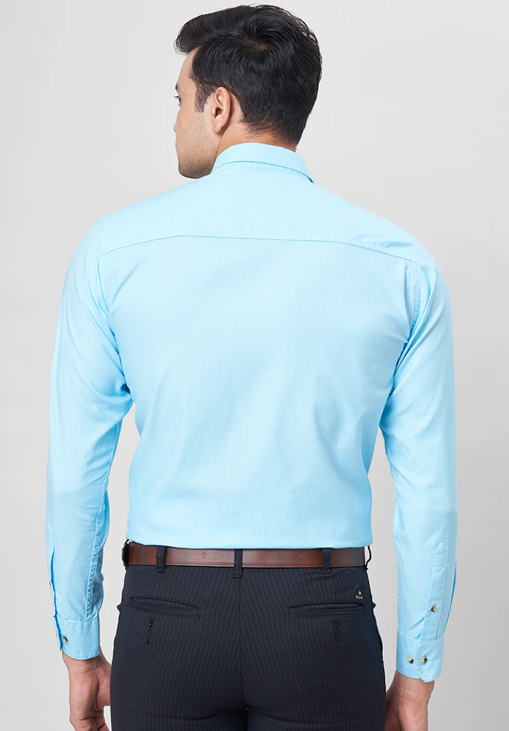 Men Blue Slim Fit Formal Shirt - Image 2