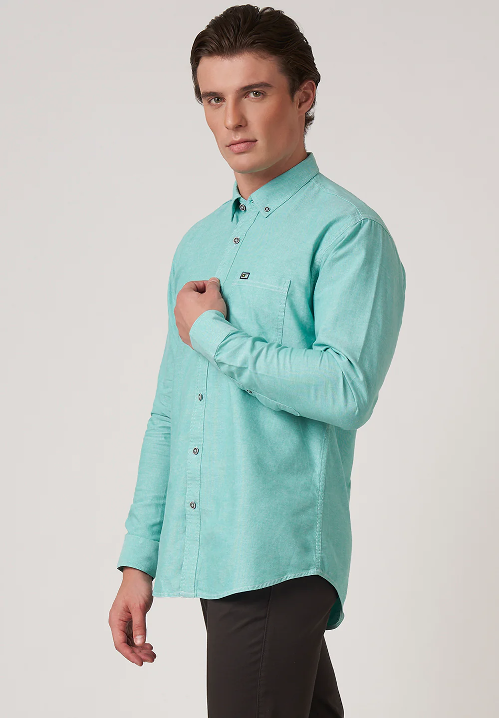 Men Blue Slim Fit Formal Shirt - Image 3