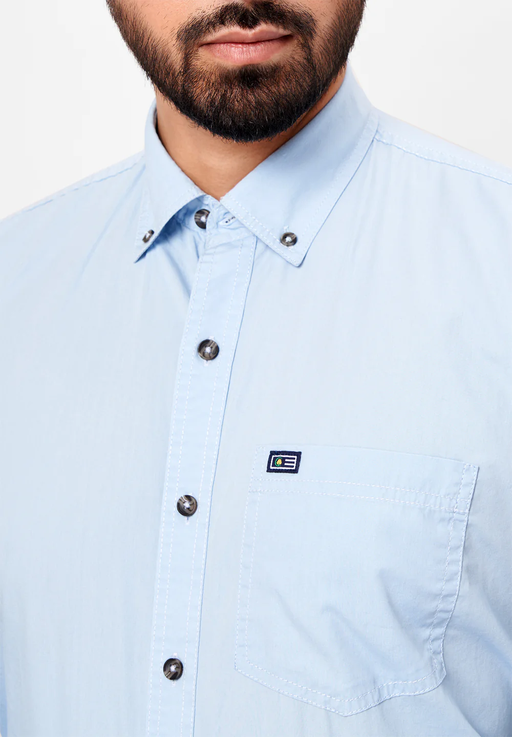 Men Blue Smart Fit Formal Shirt - Image 3
