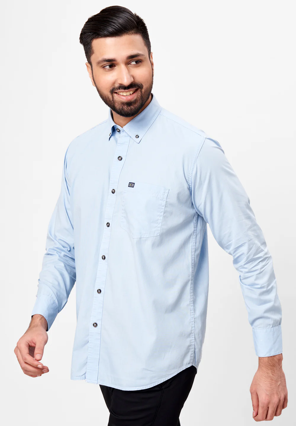 Men Blue Smart Fit Formal Shirt - Image 4