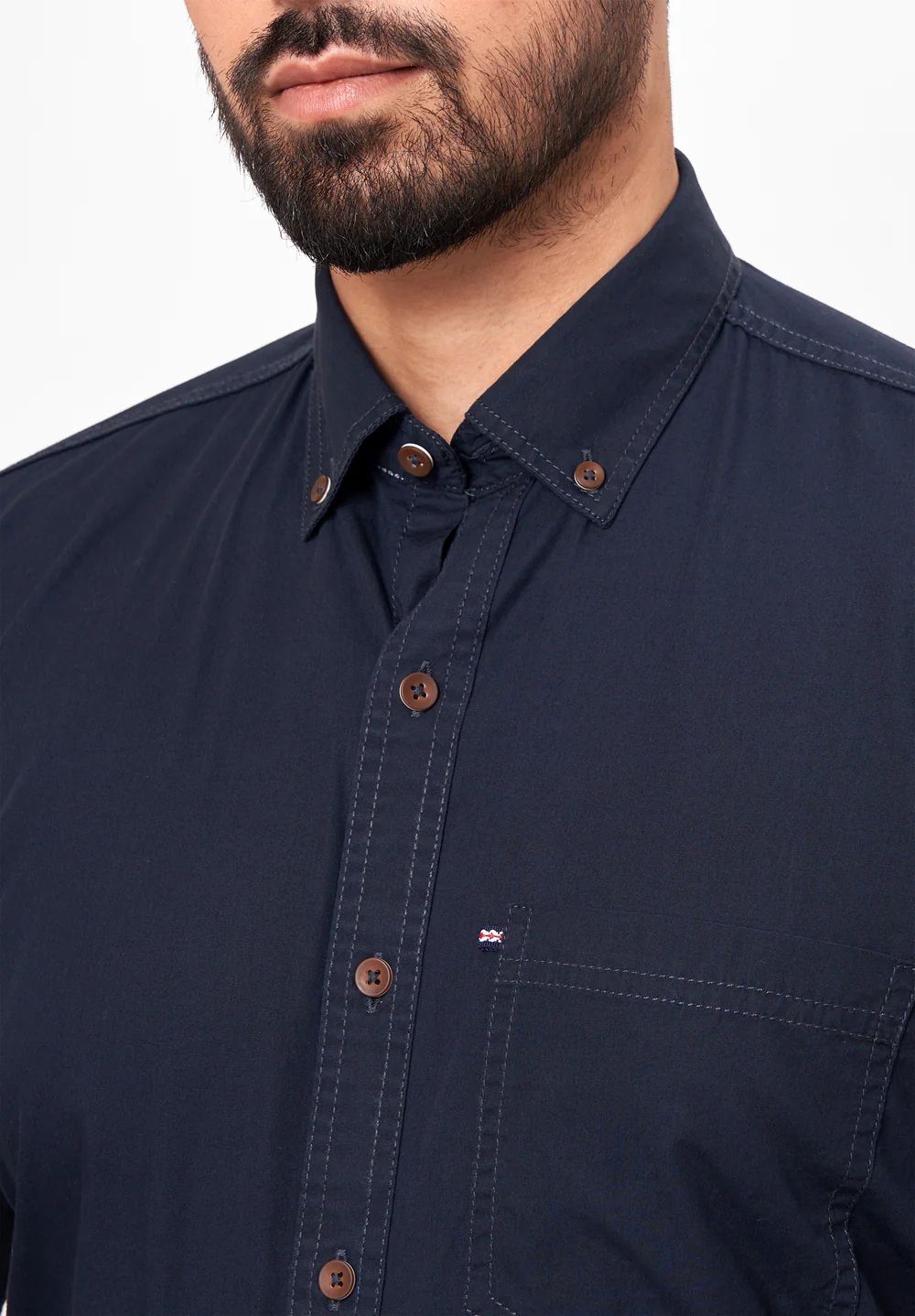 Men Blue Smart Fit Formal Shirt - Image 4