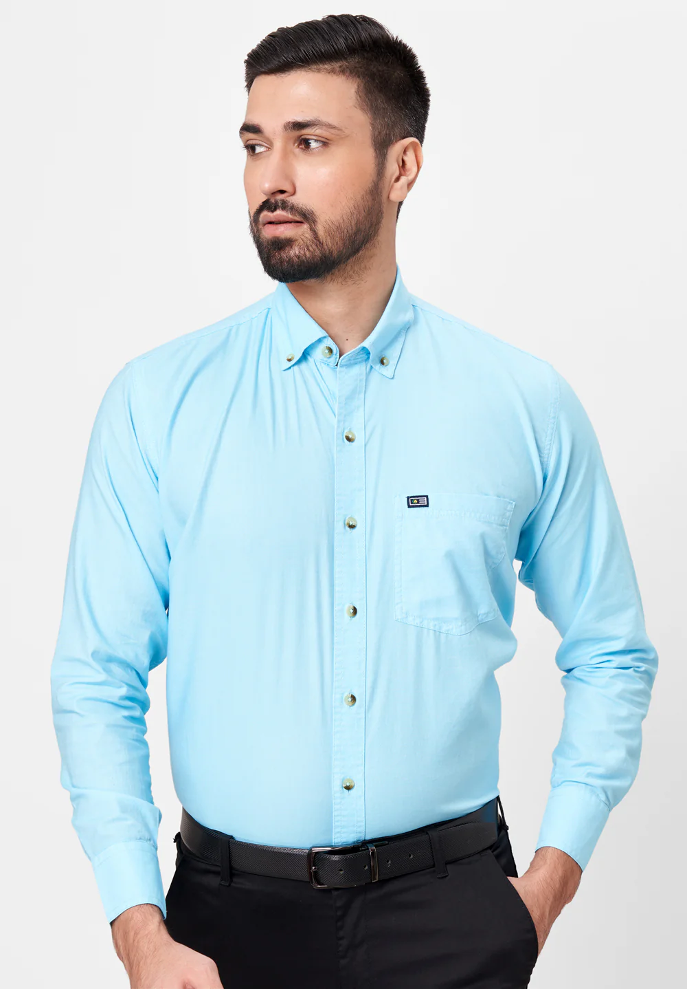 Men Blue Smart Fit Formal Shirt