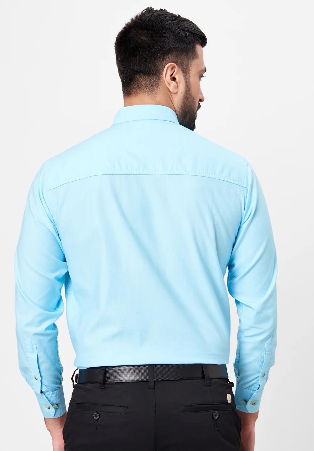Men Blue Smart Fit Formal Shirt - Image 2