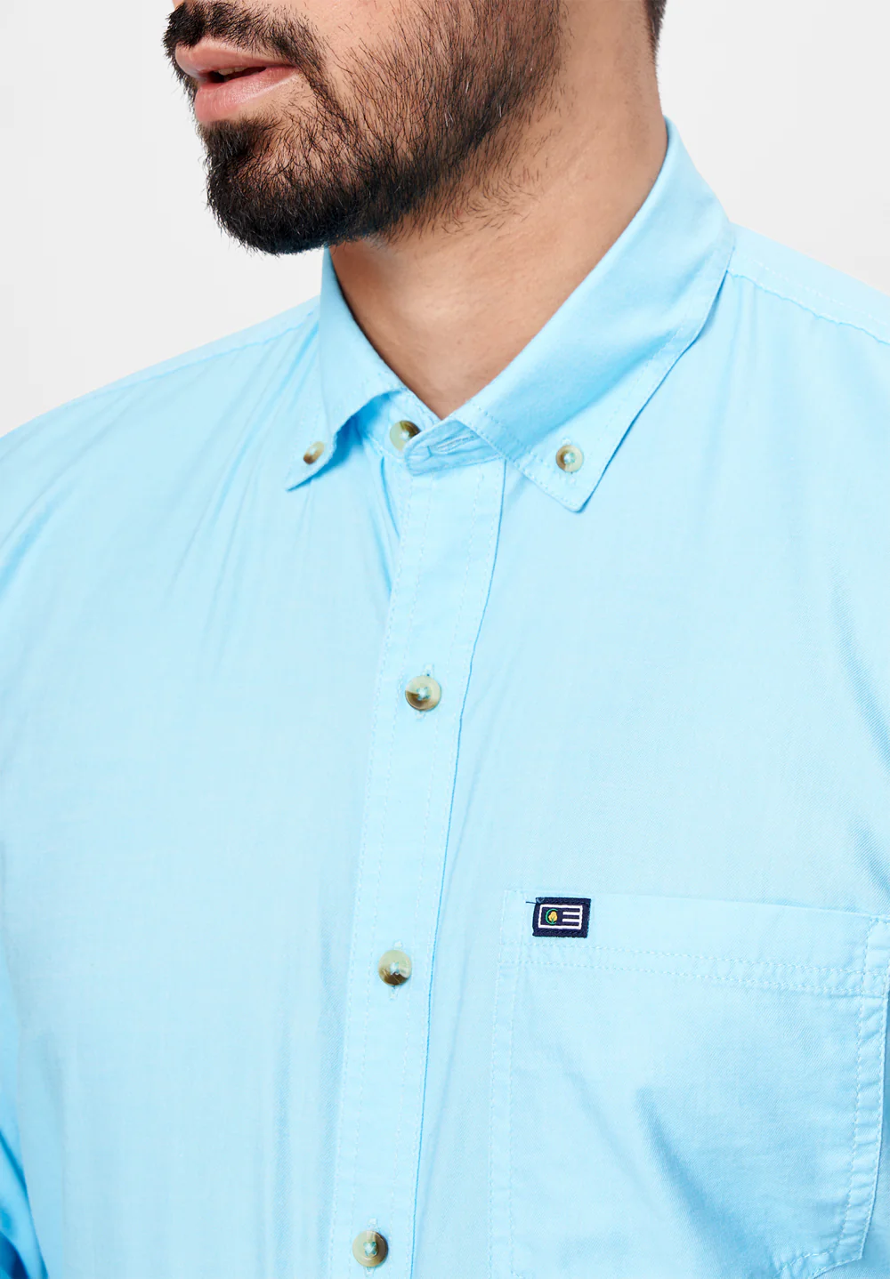 Men Blue Smart Fit Formal Shirt - Image 3