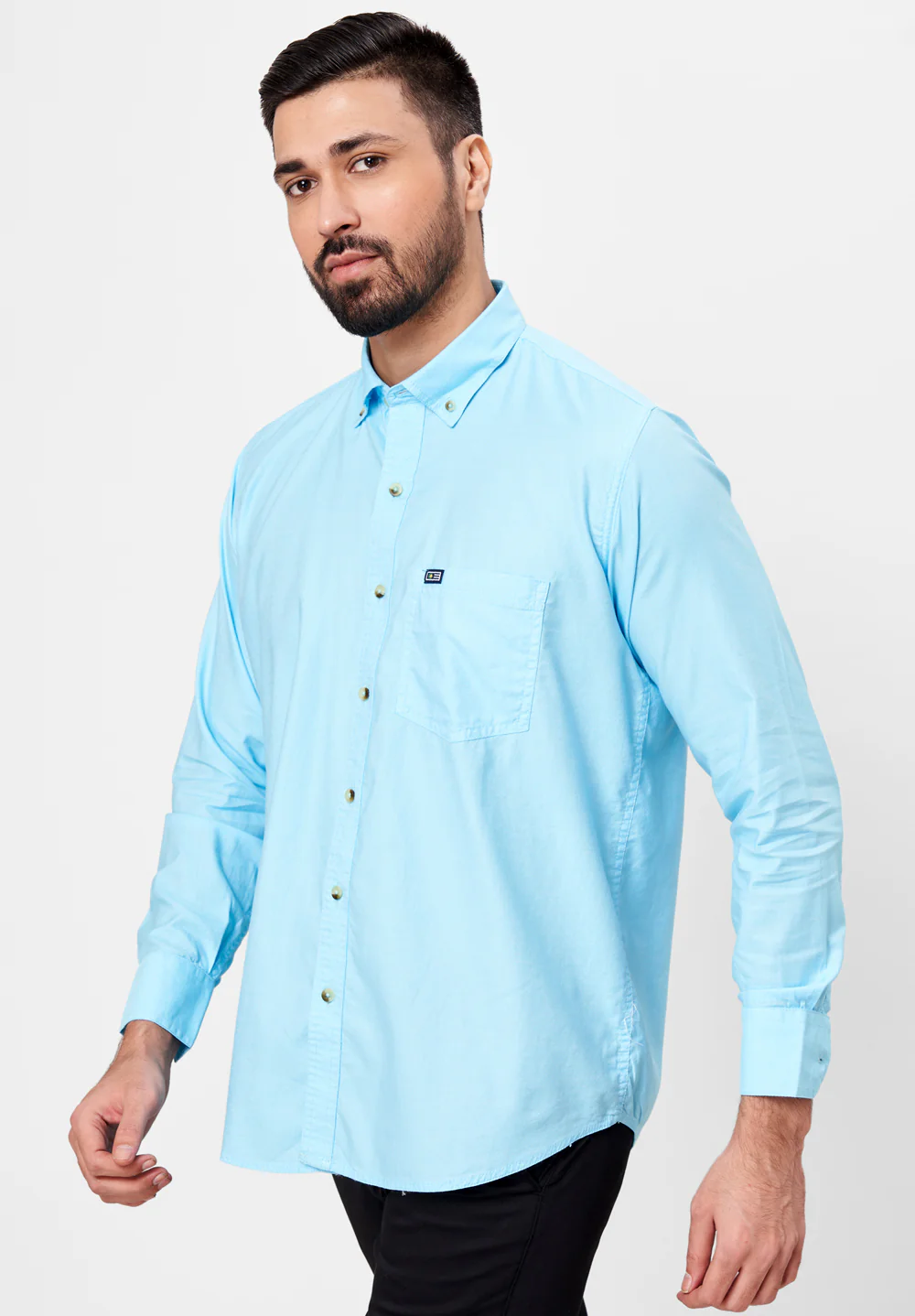 Men Blue Smart Fit Formal Shirt - Image 4