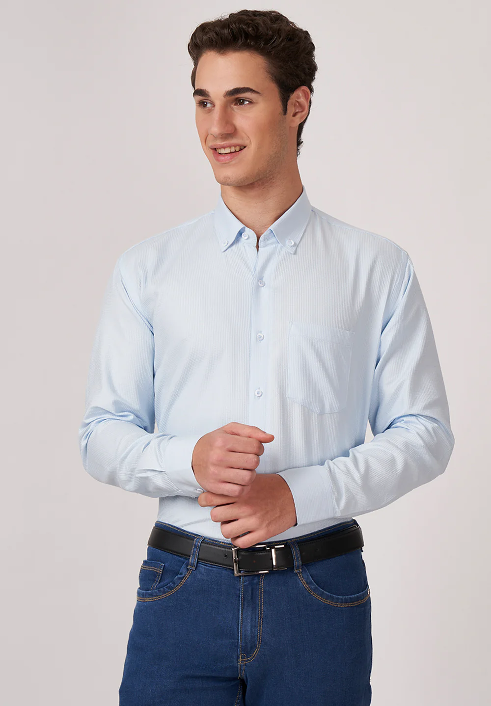 Men Blue Slim Fit Formal Shirt