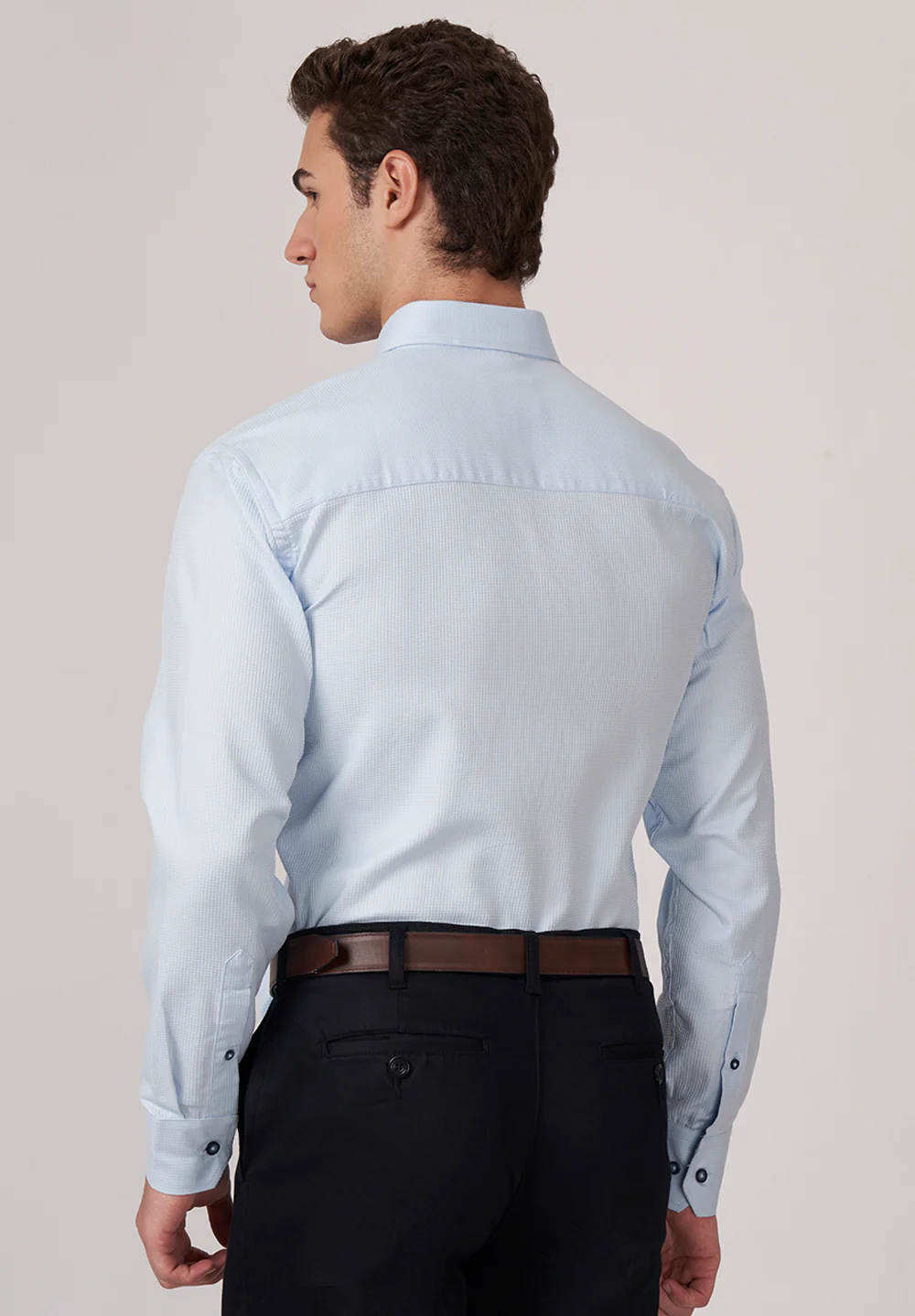 Men Blue Smart Fit Formal Shirt - Image 3